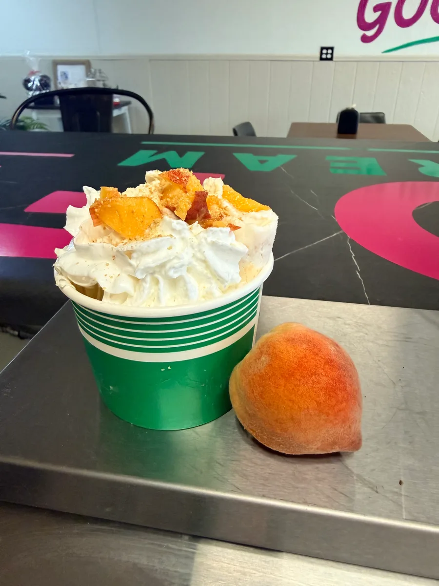 Palisade Peach rolled ice cream